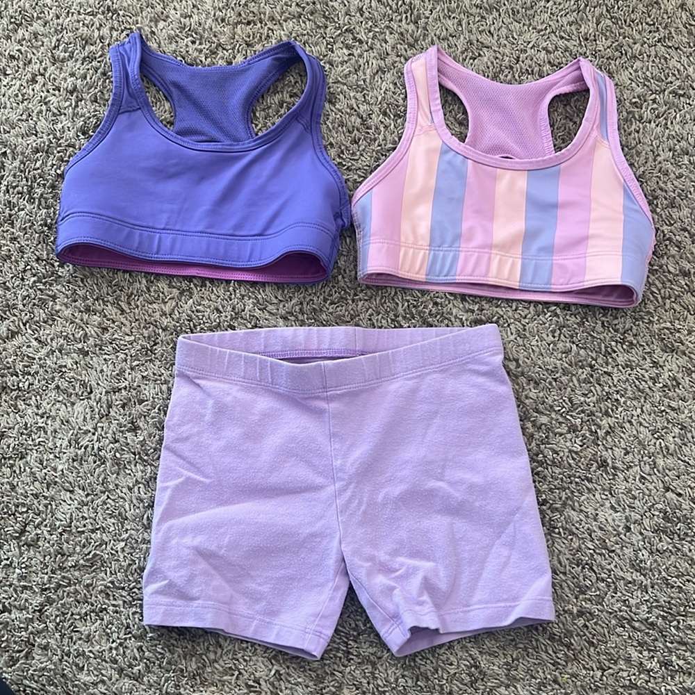 Kids sports bra and shorts